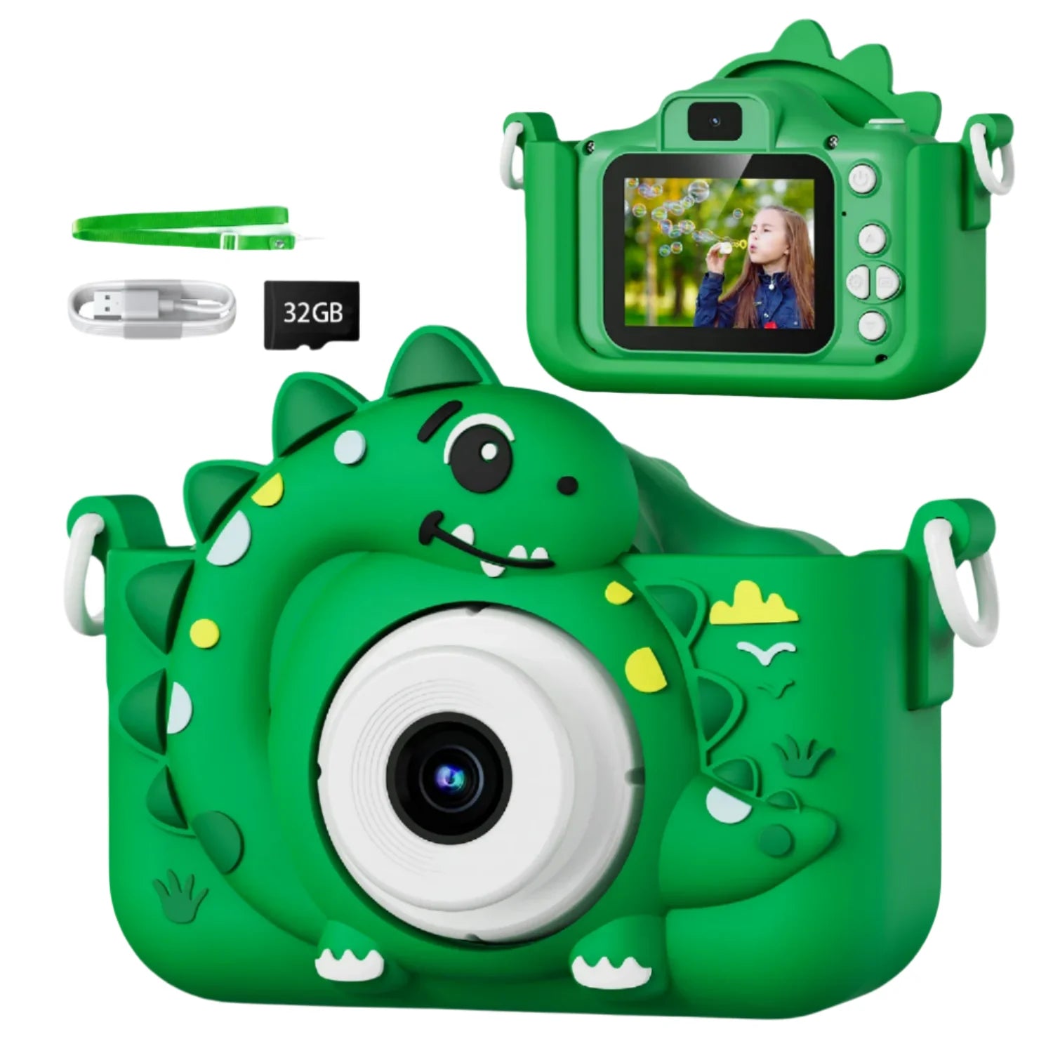 Dino Snap HD Digital Camera for Kids: Dual-Lens, Shockproof, Rechargeable Fun
