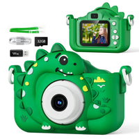 Playful Kid-Friendly HD Digital Camera, Soft Silicone Case, 32GB Card Included
