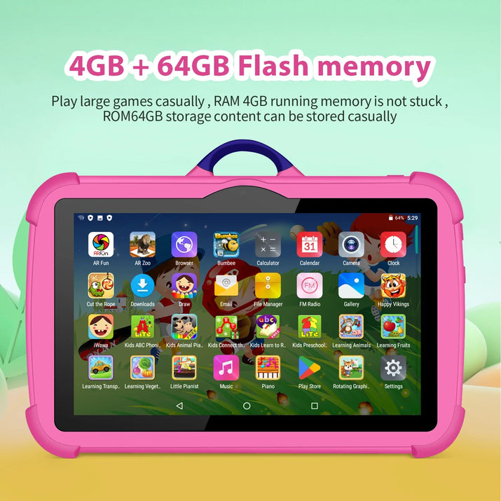 KiddoTab 7-inch Android 13 Kids Learning Tablet with Parental Controls