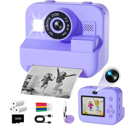 Instant Print Thermal Kids Camera 1080P Video Fun Creative Toy Gift