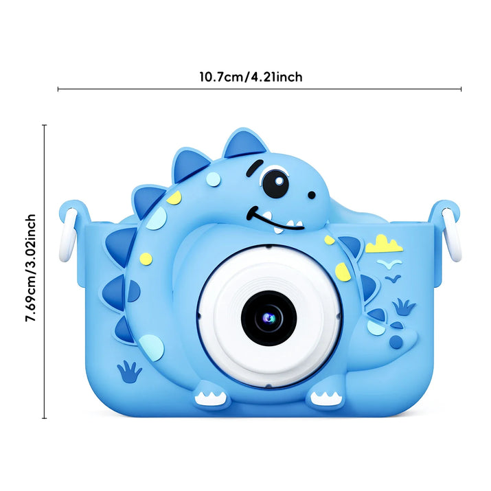 Playful Kid-Friendly HD Digital Camera, Soft Silicone Case, 32GB Card Included