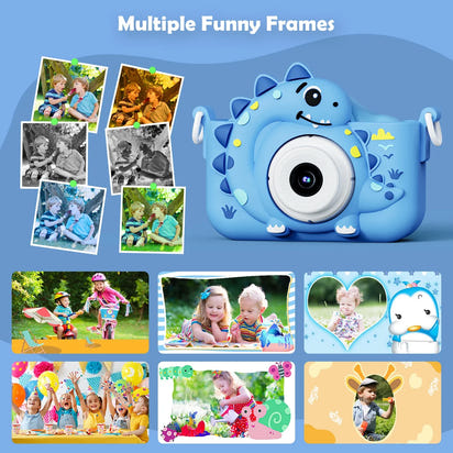 Playful Kid-Friendly HD Digital Camera, Soft Silicone Case, 32GB Card Included