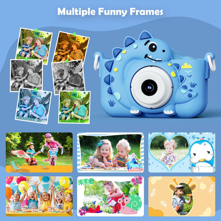 Playful Kid-Friendly HD Digital Camera, Soft Silicone Case, 32GB Card Included