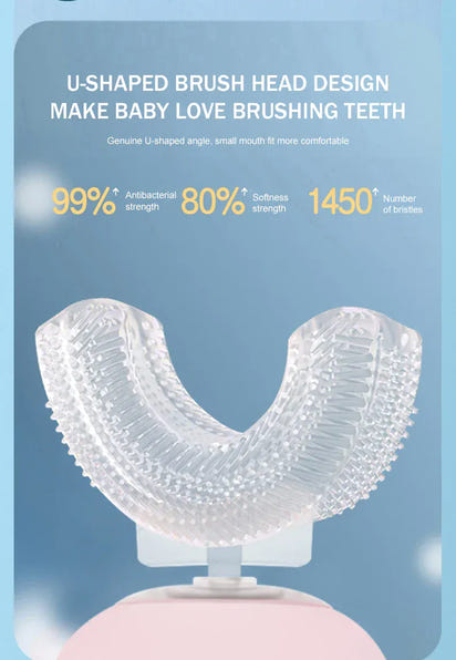 U-Shaped Baby Toothbrush – 360° Silicone Electric Toothbrush for Kids