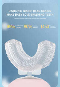 U-Shaped Baby Toothbrush – 360° Silicone Electric Toothbrush for Kids