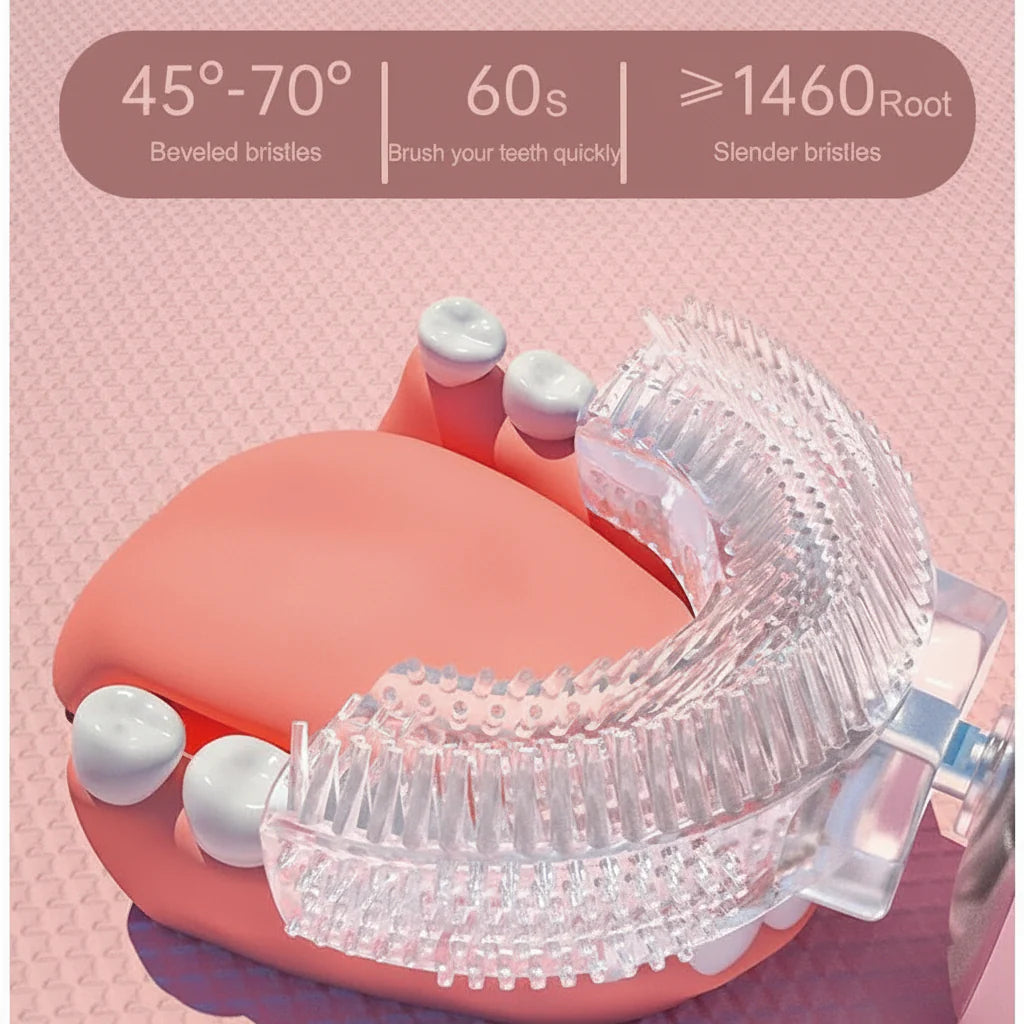 U-Shaped Baby Toothbrush – 360° Silicone Electric Toothbrush for Kids