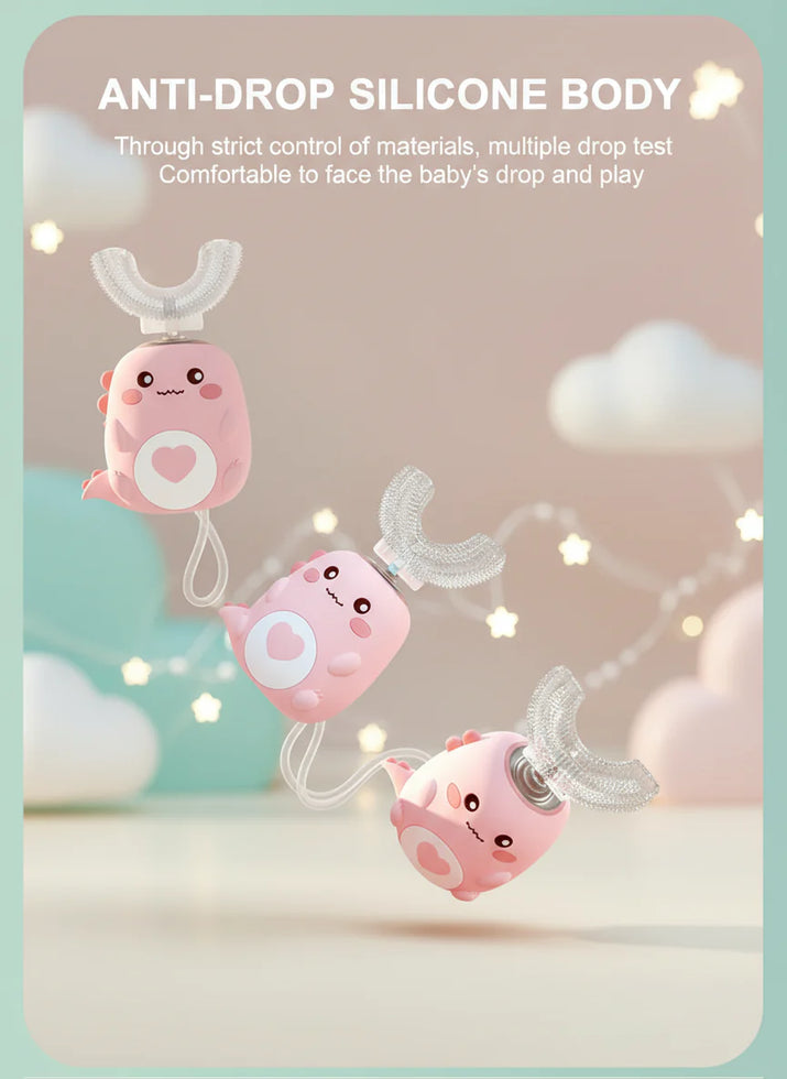 U-Shaped Baby Toothbrush – 360° Silicone Electric Toothbrush for Kids